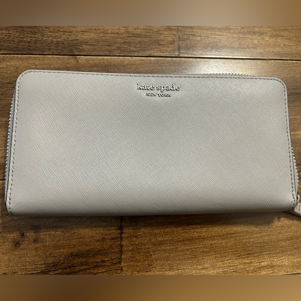 Kate Spade gray zip around wallet